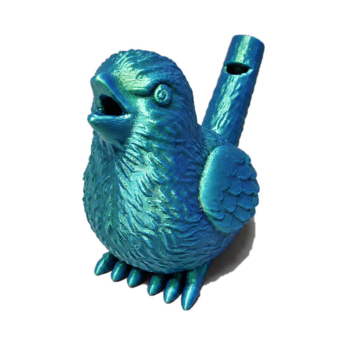 Bird Whistle - Blue & Green Silk