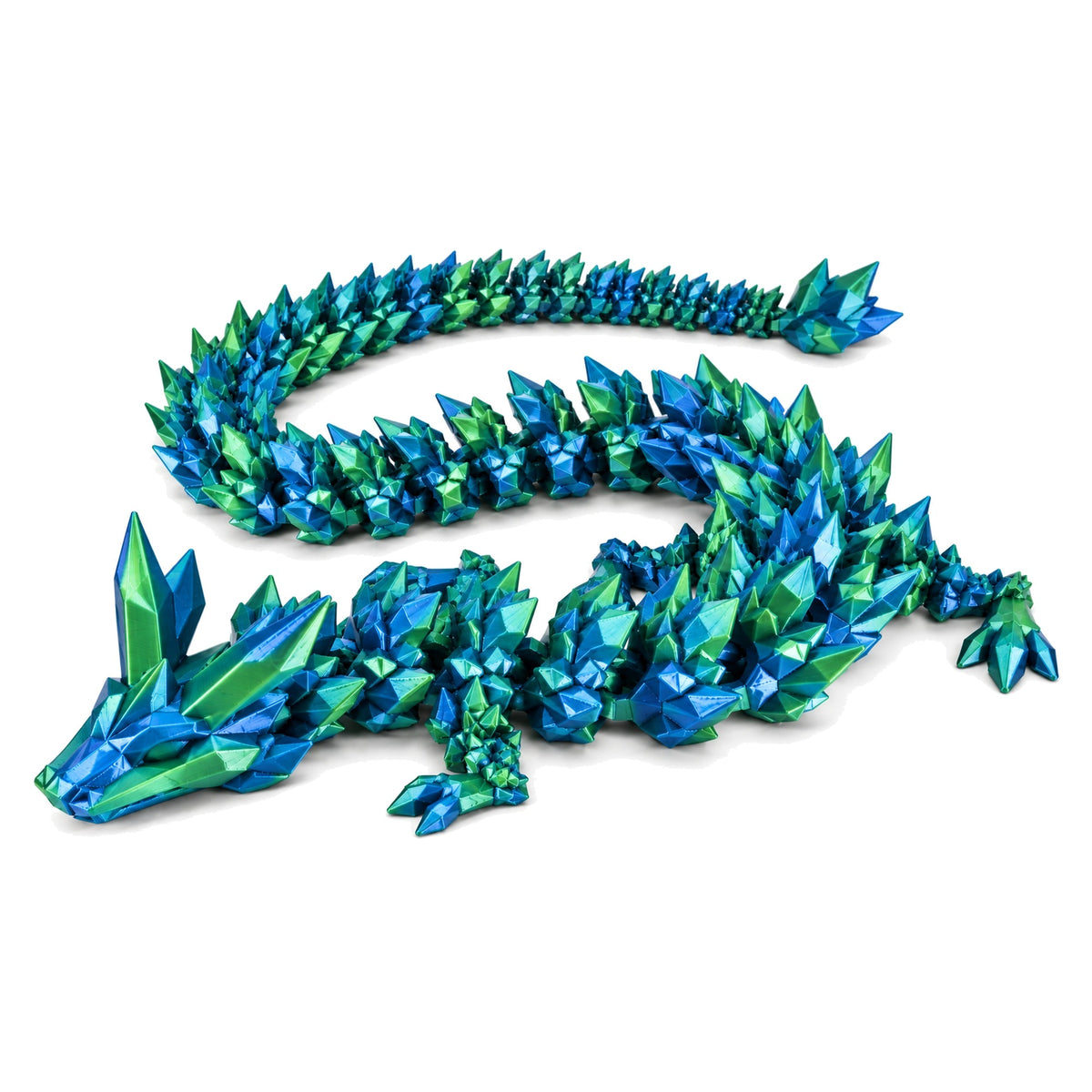 Articulated Crystal Dragon - Blue & Green Silk