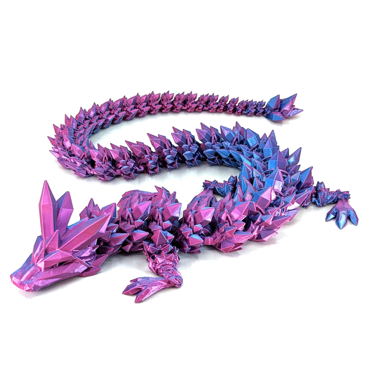 Articulated Crystal Dragon - Pink & Purple Silk