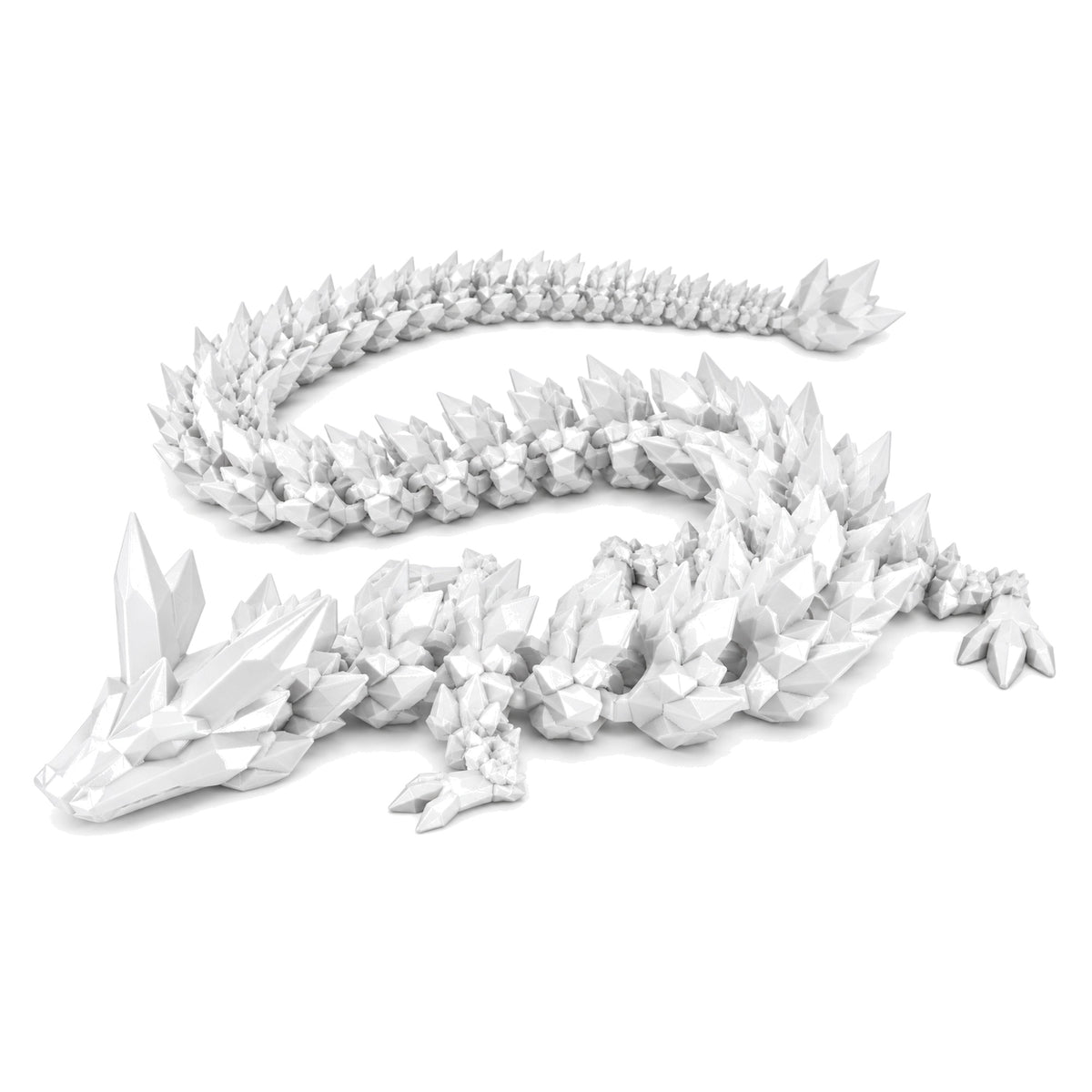 Articulated Crystal Dragon - White