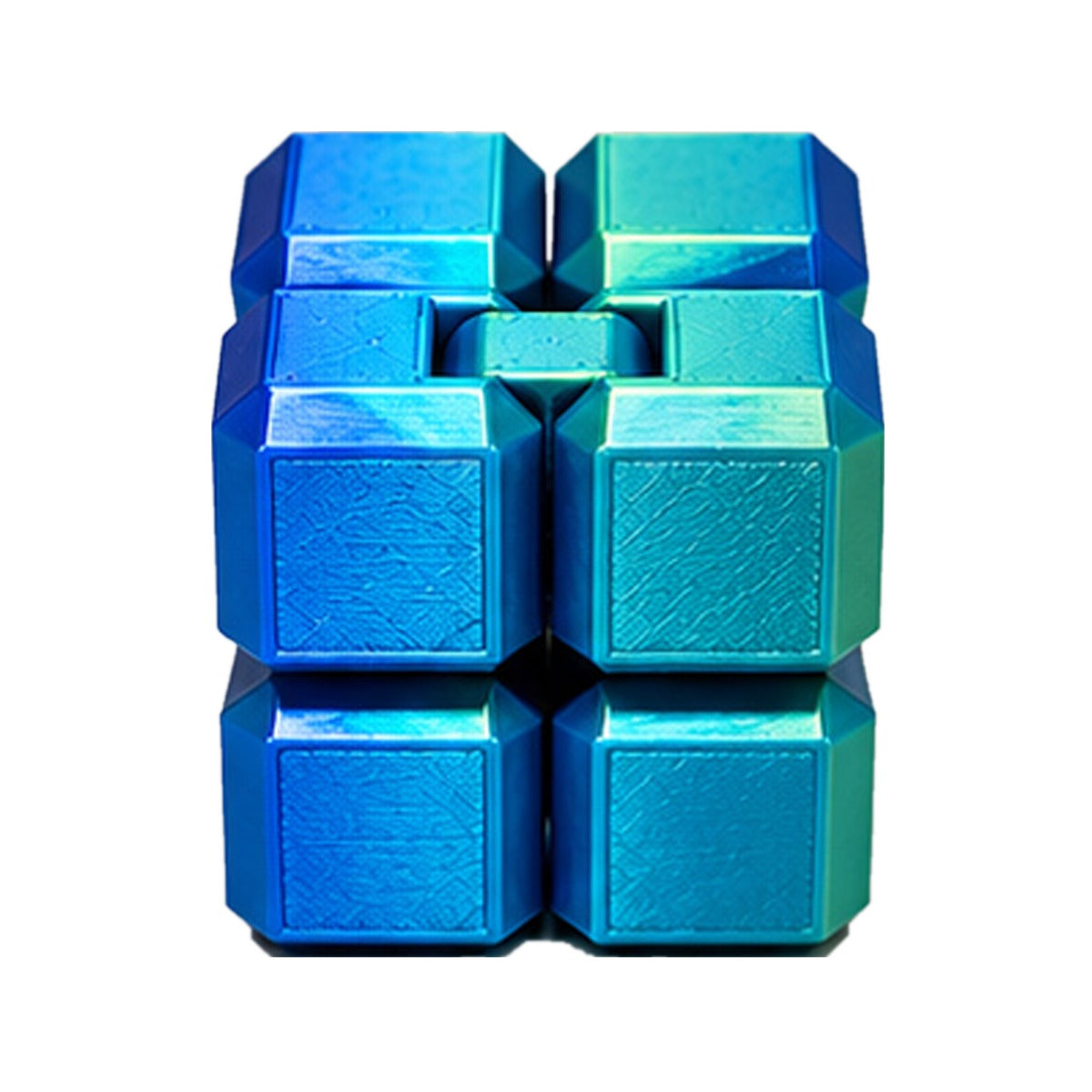 Infinity Cube Fidget - Blue & Green Silk